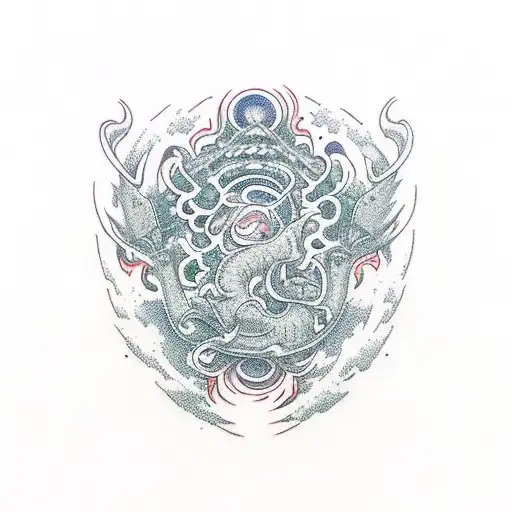 humpback ireland anime rave tattoo design idea