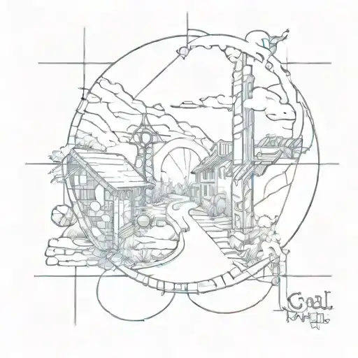 goal and path tattoo design idea