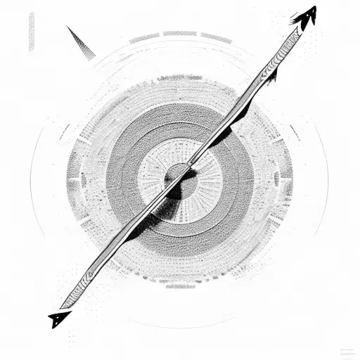 A gamer shooting arrows at pixelated targets in a cosmic landscape tattoo design idea