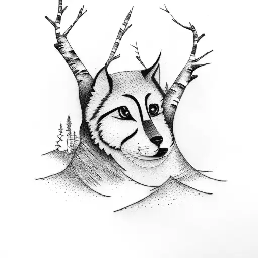 birch tree simple tattoo design idea