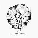 birch tree tattoo design idea