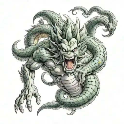 goku and shenron dragon ball tattoo design idea