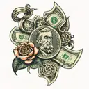 money tattoo on forearm tattoo design idea