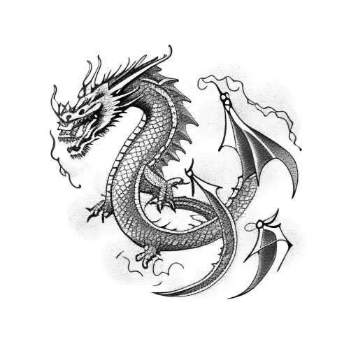 sleeping dragon tattoo design idea