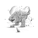 Bricks tattoo design idea