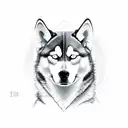 son and dad husky tattoo design idea