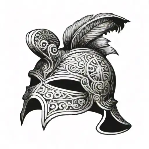 A Roman legionnaire helmet with a modern twist incorporating legal scales tattoo design idea
