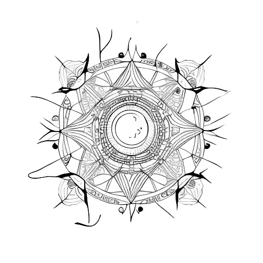 phases of moon tattoo design idea