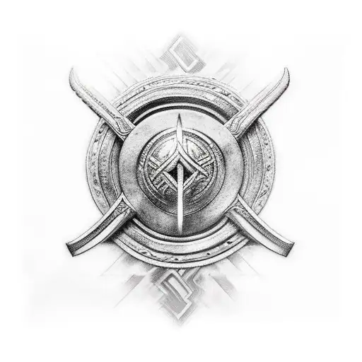 valkiria, com Thor, raios, embarcações vikings tattoo design idea