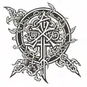 kanji written peace symbol tattoo design idea