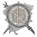 kanji written peace symbol tattoo design idea