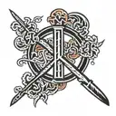 kanji written peace symbol tattoo design idea