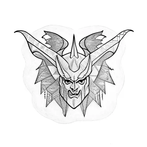 scales with devils and angels tattoo design idea