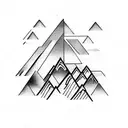 mountains with a waterfall tattoo design idea