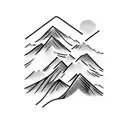 mountains with a waterfall tattoo design idea
