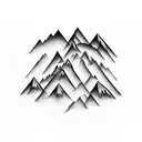 mountains with a waterfall tattoo design idea