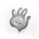 heart rate dog paw tattoo design idea