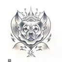heart rate dog paw tattoo design idea