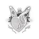 heart rate dog paw tattoo design idea