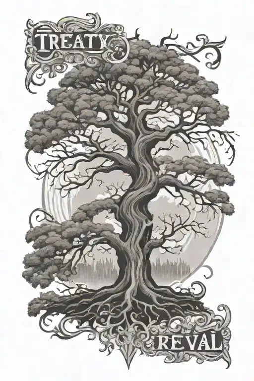 treaty oak revival album cover tattoo design idea