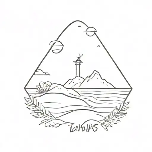 onwards and upwards, beach, heal, live life tattoo design idea