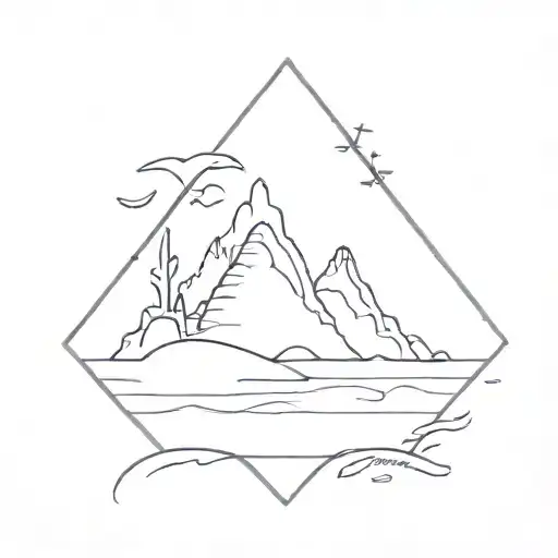 onwards and upwards, beach, heal, live life tattoo design idea