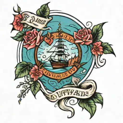 onwards and upwards, beach, heal, live life tattoo design idea