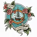 onwards and upwards, beach, heal, live life tattoo design idea