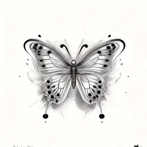 smile now cry later in a butterfly tattoo design idea