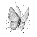 smile now cry later in a butterfly tattoo design idea
