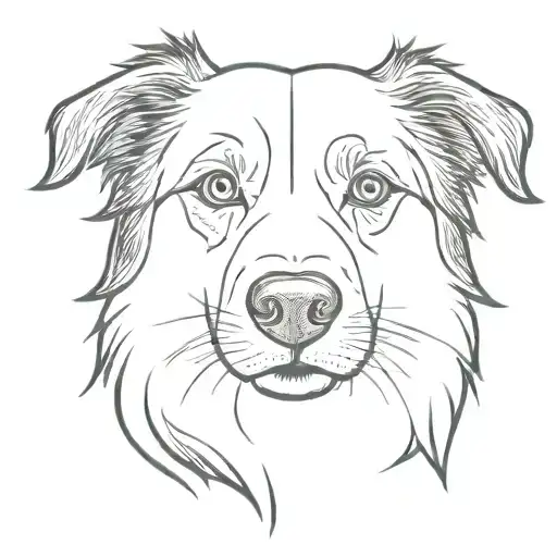 border collie fine line tattoo tattoo design idea