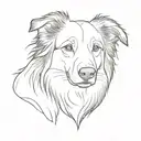 border collie fine line tattoo tattoo design idea