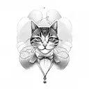 cat on bicycle tattoo design idea