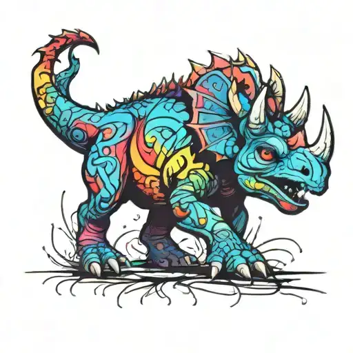 triceratops   tattoo design idea