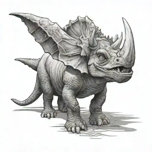 triceratops tattoo design idea