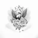 dove memorial rest in peace  tattoo design idea