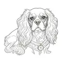 cavalier king charles spaniel with owner tattoo design idea