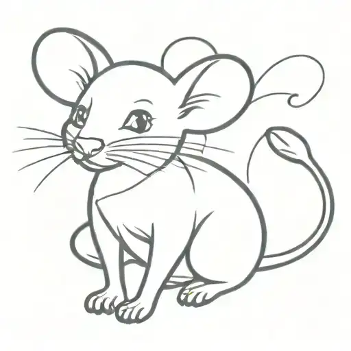 a little coquette mouse tattoo design idea
