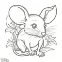 a little coquette mouse tattoo design idea