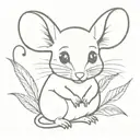 a little coquette mouse tattoo design idea