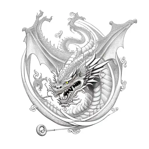 Dragon spiral tattoo design idea