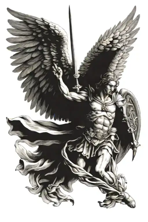 archangel Michael tattoo design idea
