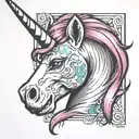 unicorn, chucky tattoo design idea