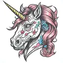 unicorn, chucky tattoo design idea