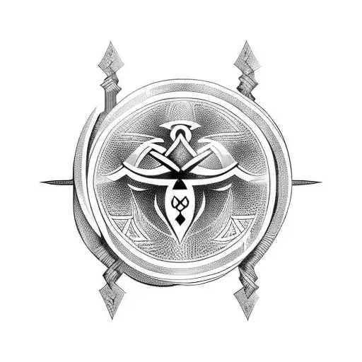 Number 14 in latin language with viking style tattoo design idea