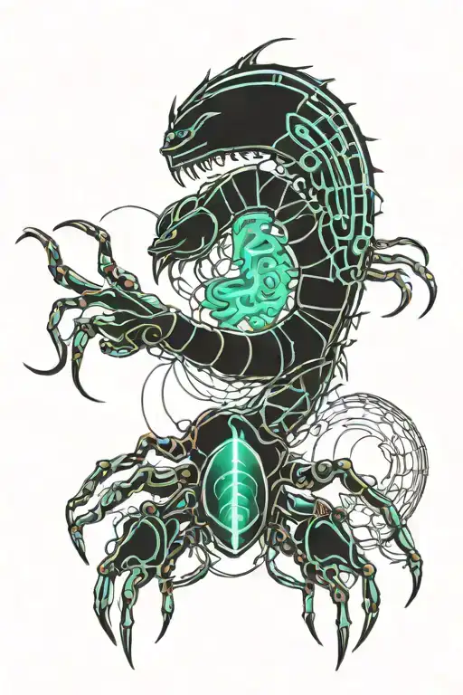 centipede wrapping around a spiderlily tattoo design idea