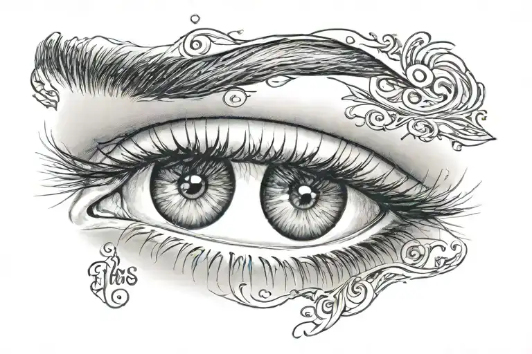 latina eyes with text may name tattoo design idea