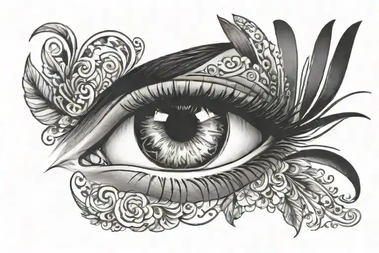 latina eyes with spirt text tattoo design idea