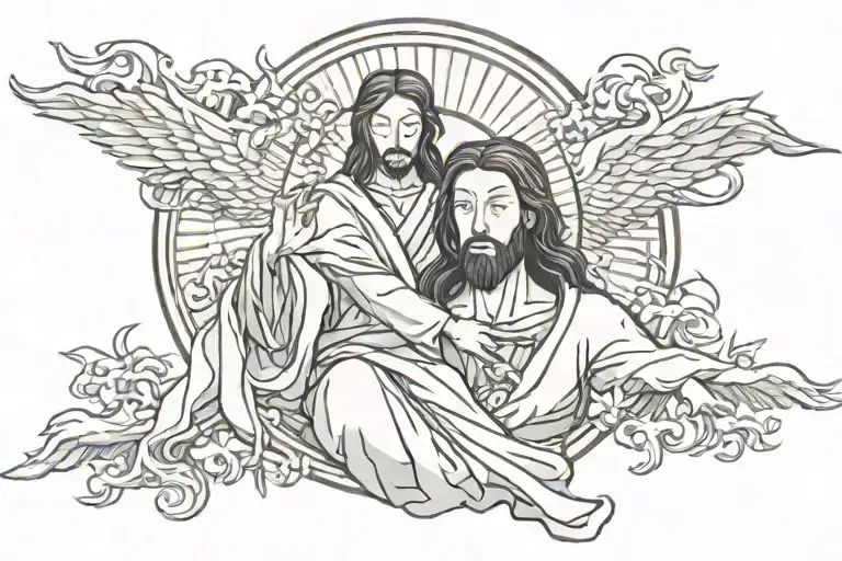 japanese jesus tattoo design idea