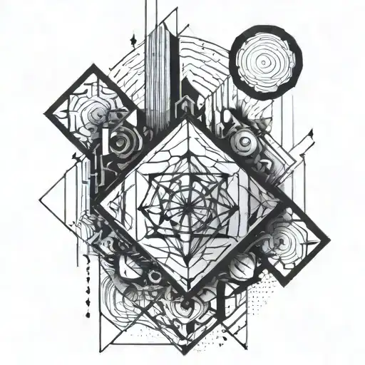 Short sleeve, forearm tattoo. Geometry and abstraction, black. Lines  tattoo design idea